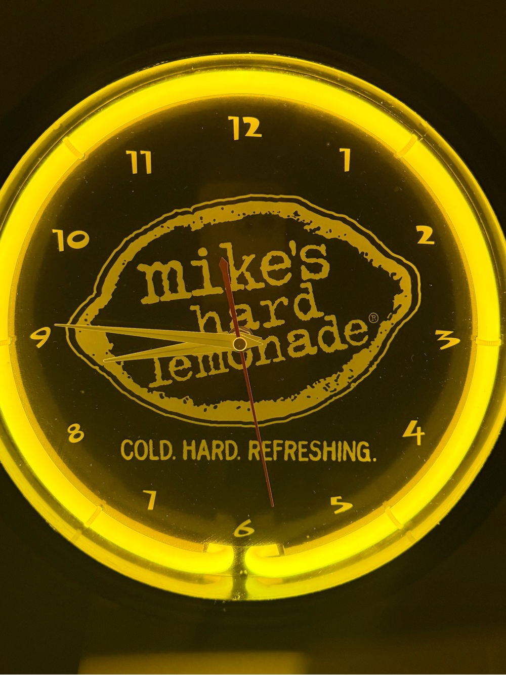 RARE Mike's Hard Lemonade Vintage Neon Wall Clock Sign 12" Bar Man Cave